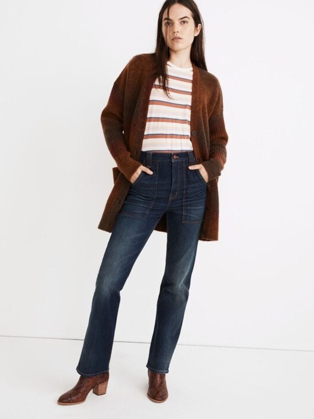 Madewell High-Rise Bootcut Jeans Dark Hezelton Wash Carpenter Edition Size 33